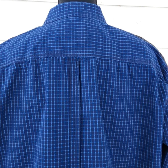 Blue Check PM381 BLUE DEPT. 76 Button-down Shirt (XL) - Picture 4 of 16